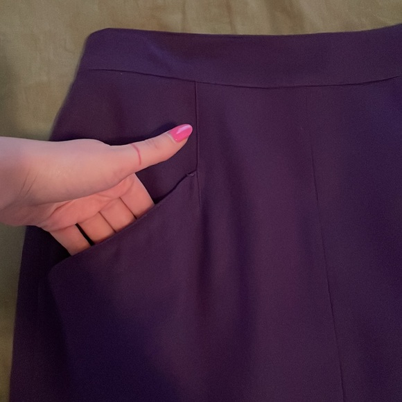 Vintage Purple Wool Pencil Skirt - Picture 3 of 8